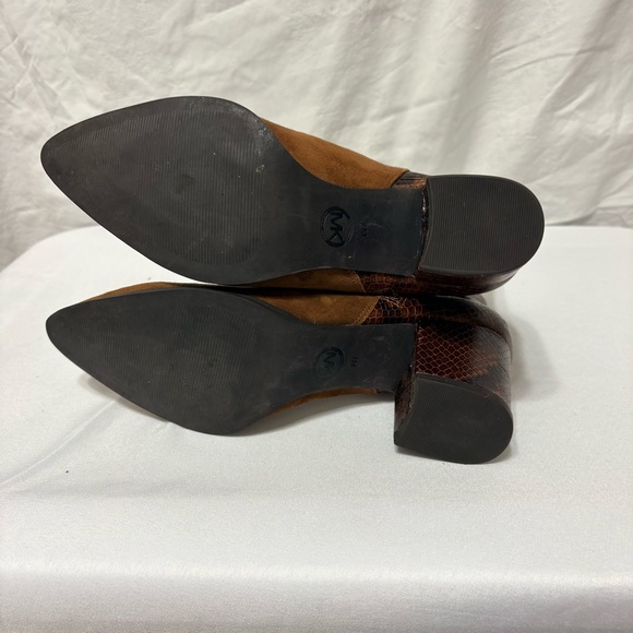Michael Kors brown suede and snakeskin-print leather ankle boots - Picture 13 of 14